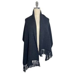 PEDSA 100% Alpaca Wool Scarf / Shawl Charcoal Black Made in Peru
